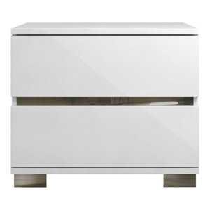 Collins High Gloss White Lacquer Nightstand End Table Contemporary Nightstands And Bedside Tables By Luxx Kitchen And Bath