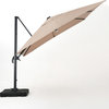 GDF Studio Sonoma Outdoor Canopy Umbrella With Solar Light Stip, Sand