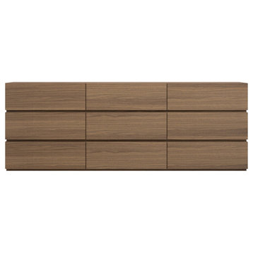 People 9 Drawer Dresser With Spacers White, Walnut