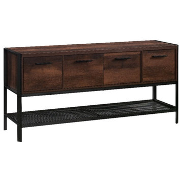 Sauder Briarbrook Engineered Wood and Metal Office Credenza in Barrel Oak