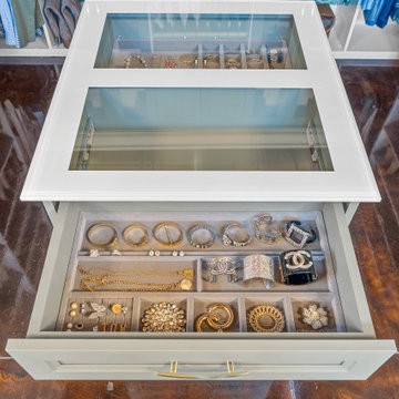Glass Countertop with Jewelry Drawer - Closet Design Ideas