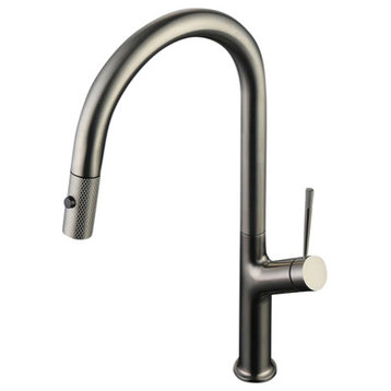 Isla Modern Kitchen Faucet With 2 Jets, Brushed Nickel
