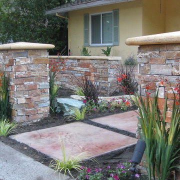 Los Gatos Stone Wall/ Stamp Concrete