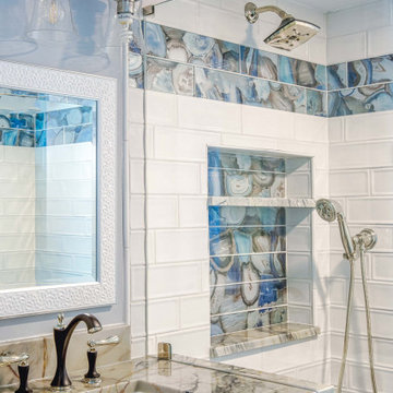 Master Bathroom Shower with Accent Tile Feature