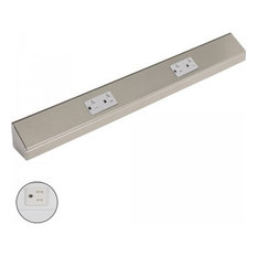 TR Angled Power Strip, White Finish, 24", 2 Dplx 20 Amp Receptacles, White Recep