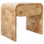 Meridian Furniture - Meridian Furniture Cresthill Nightstand, Ash Burl Wood - Bring midcentury design elements to life in your bedroom space with this Cresthill nightstand. This lovely piece grabs attention immediately with its stark burl wood finish and its minimalist lines with their curved slant. This nightstand is made from solid burl wood for amazing durability and long-lasting service life. A single drawer keeps everything you need handy and within easy reach beside your bed.