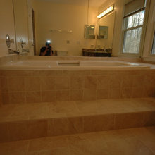 Master bathroom tub step