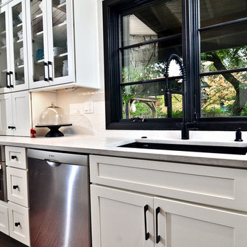 Black accents with white cabinets