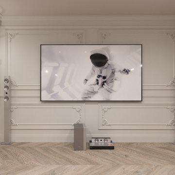 Attic home office and home theater in Moscow, Russia