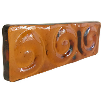 2x6 Snail Bar Hand Poured Glass Tile, Amber