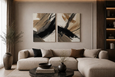 Trendy living room photo