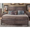 American Woodcrafters Aurora Weathered Gray Wood Queen Sleigh Bed