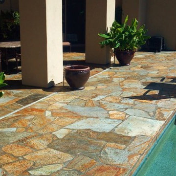 Simons Flagstone Flooring and Stone Fireplace Project