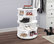Montauk Wooden 16 Pair Revolving Shoe Storage Rack Carousel, White