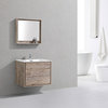 DeLusso 30" Wall Mount Bathroom Vanity, High Gloss White, Ash Gray, Nature Wood