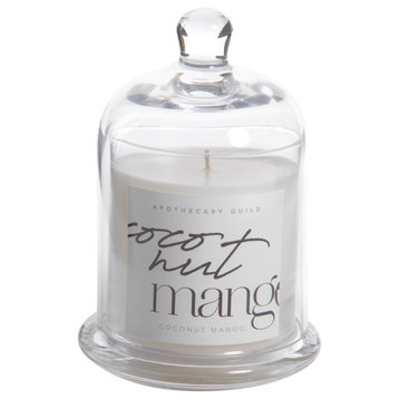 Coconut Mango Scented Candle Jar With Glass Dome
