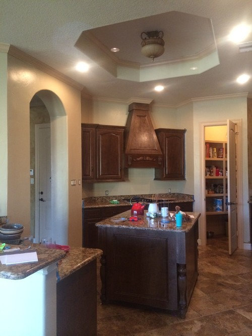 Paint Colors To Harmomize With Stained Dark Wood Cabinets And Door - What Colour Paint Goes With Dark Wood Cabinets