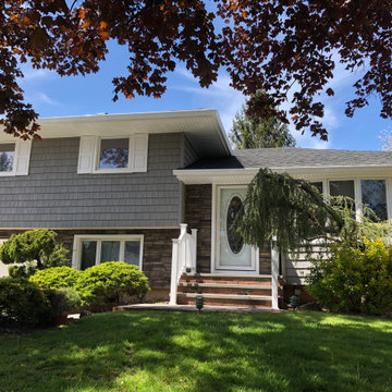 Plainview Siding - Storm Gray & Sterling Ledgestone | Alpha Windows & Siding