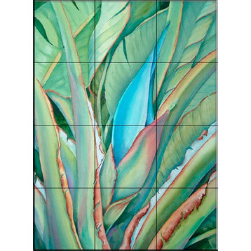 Tile Mural, Close Up Tropical by Linda Lord