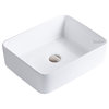 L-013 Ceramic Bathroom Vessel Sink, 23", Brushed Nickel Drain