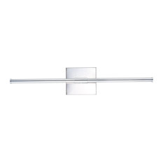 Makena 28" Dimmable Integrated Led Metal Wall Sconce, Chrome
