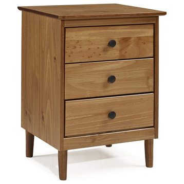 Traditional Wood 3 Drawer Nightstand Side Table Bedroom Storage Drawer