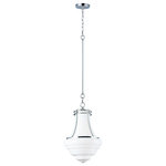 Maxim Lighting - Retro 4-Light Pendant Polished Nickel White Glass - This collection of pendants, inspired by lighting reminiscent of the past, are updated to fit into today's home decor. With a wide variety of size, finish, and technology there is something for everyone. Hand blown Clear and White cased opal glass with Polished Nickel accents creates vintage look with a contemporary flair. The Clear holophane and Polished Nickel pendants add LED technology at a very affordable price.  Canopy Included: Yes  Shade Included: Yes  Canopy Diameter: 5 x 5 x 0Lumens: 2400 Hardwire of Plug?: Hardwire Number of Bulbs Used: 4 Type/Wattage of Bulbs: Candelabra Base 60W Are bulbs included? No UL Listed: Yes