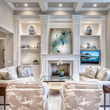 living room with piano