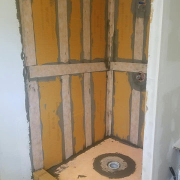 Subway Tile with Schluter System Bathroom