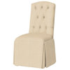 Hampton Tufted-Back Skirted Parsons Chair, Linen