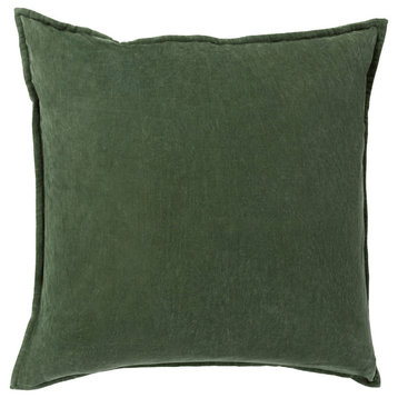 Cotton Velvet Pillow 20x20x5, Polyester Fill