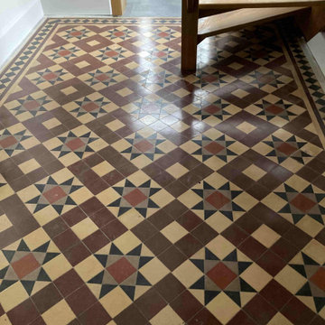 Plaster Stained Victorian Tiled Hallway Renovated in Stonehouse