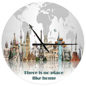 There Is No Place Like Home World Tour Oversized Quote Clock, 23"x23"