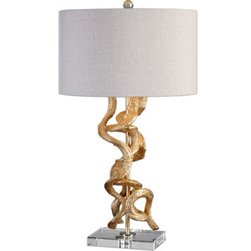 Twisted Vines Gold Table Lamp, Gold
