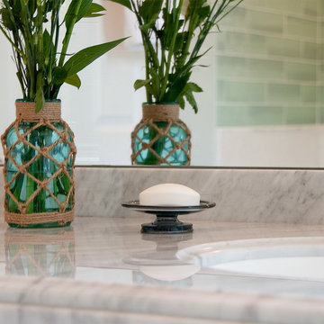 Carrara Marble vanity top close up