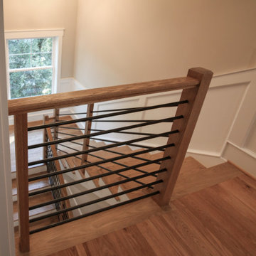 Project #83 | U-Shaped Staircase with Horizontal Black Rod Railing