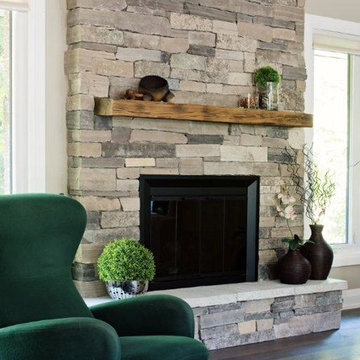 Ledge Stone Veneer Interior Fireplaces