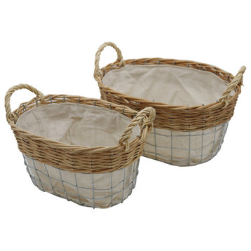 2-Piece Set of Decorative Woven Storage Baskets