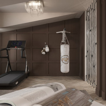 Attic home office and home theater in Moscow, Russia