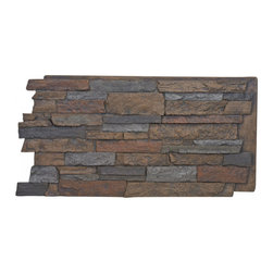 141-BRIGHTON FAUX WIDE STACKED STONE WALL PANELS - 24"H - Wall Panels