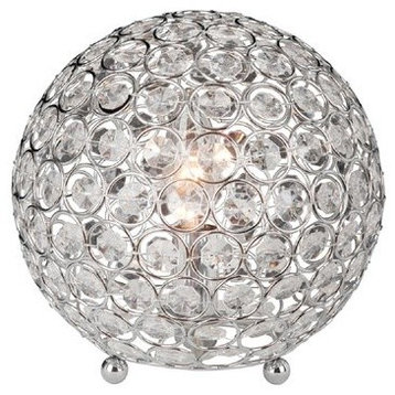 Elegant Designs Crystal Ball Sequin Table Lamp, Chrome