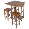 Suzanne 3-Piece Space Saver With Tuck-away Stools, Teak