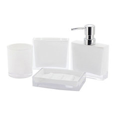 kingston brass krystal bathware canyon 4 piece bath accessory set white bathroom - Bathroom Accessory Sets kingston brass krystal bathware canyon 4 piece bath accessory set white bathroom - Bathroom Accessory Sets