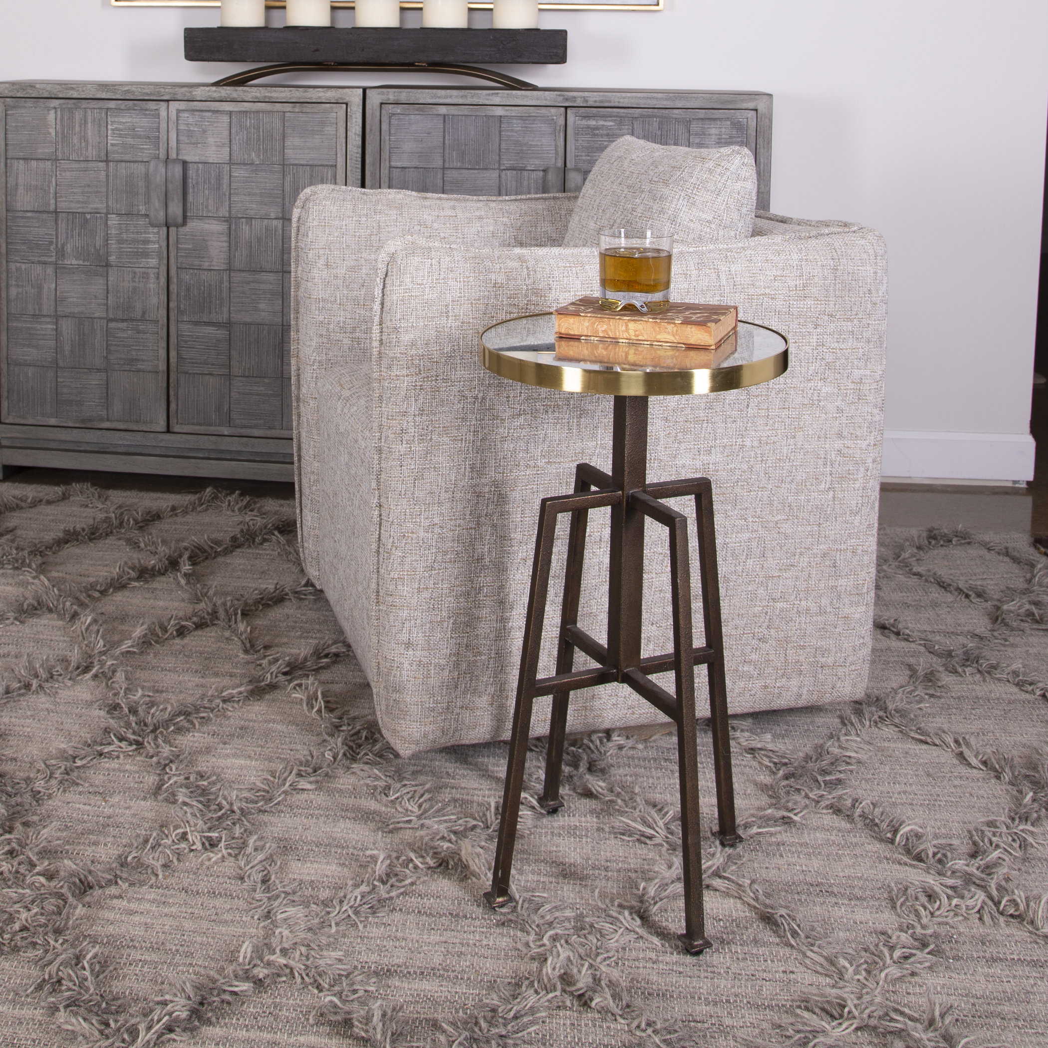 Uttermost Gisele Round Accent Table - Industrial - Side Tables And End ...