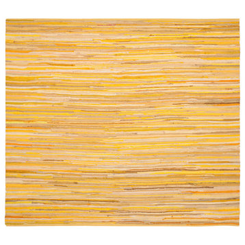 Safavieh Rag Rug Collection RAR130 Rug, Yellow/Multi, 4' Square