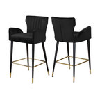 Luxe Velvet Stool (Set of 2), Black