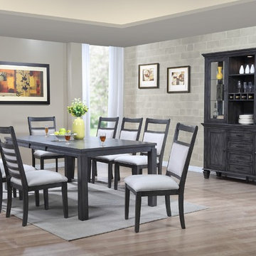 Sunset Trading Shades of Gray 11 Piece Dining Set with China Cabinet