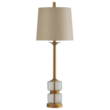 Signature 1 Light Table Lamp, Clear and Gold, 12"