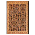 Bareens Designer Rugs - Shabby Chic Ziegler Porsha Brown Tan Hand-Knotted Wool Rug - 9'1'' x 11'10'' - Enhance the ambiance of your home with this magnificent Persian-influenced Turkish hand-knotted rug made by skilled artisans capable of creating the most exceptional vegetable dyes and hand-spun wool. This exquisite handmade rug is a one-of-a-kind Peshawar Kafkaz, otherwise identified as Chobi, Chobi Peshawar, Oushak, or Ziegler rug. These handmade rugs are crafted in Pakistan utilizing superior-quality wool imported from Australia, New Zealand, and Korea in two types of weaves: the Persian weave and the Mori weave. This rug is meticulously crafted by hand using the finest natural vegetable dyes extracted from local plants. The artisans use a blend of hand-spun local and fine merino wool, resulting in a rug with a compelling texture, higher lanolin content, and longer staple. The artisans occasionally incorporate natural or artificial silk into the pile to enhance specific motifs. The finished product is an awe-inspiring execution of flawless design and an understated palette that exudes elegance.