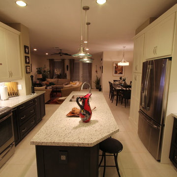 Two-Toned Contemporary Kitchen Remodel Featuring Granite Countertop